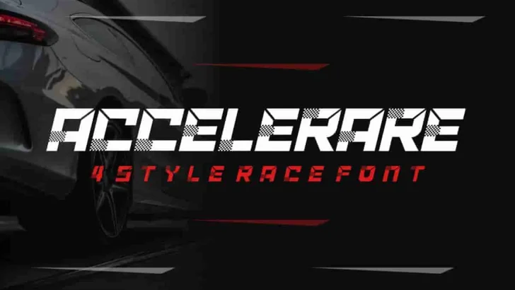 ACCELERARE racing display font preview