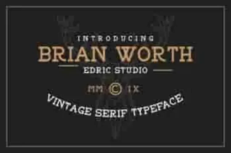 BRIAN WORTH - Vintage Font