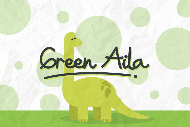 Green Aila Handwriting Font - Image 2