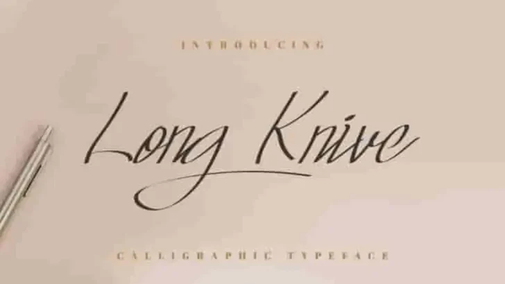 Long Knive Calligraphy Font