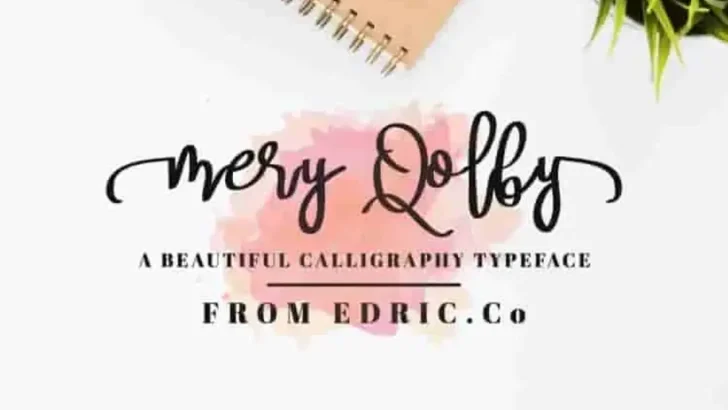 MeryQolby Script Lettering Font