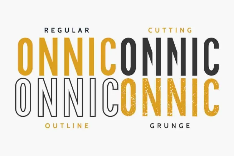 ONNIC Stencil Font with Four Style