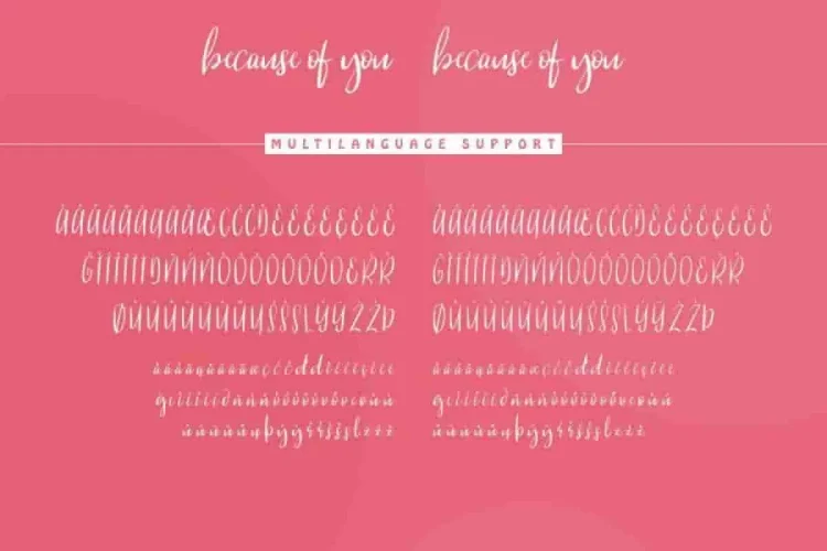 Because Of You Handwritting Font