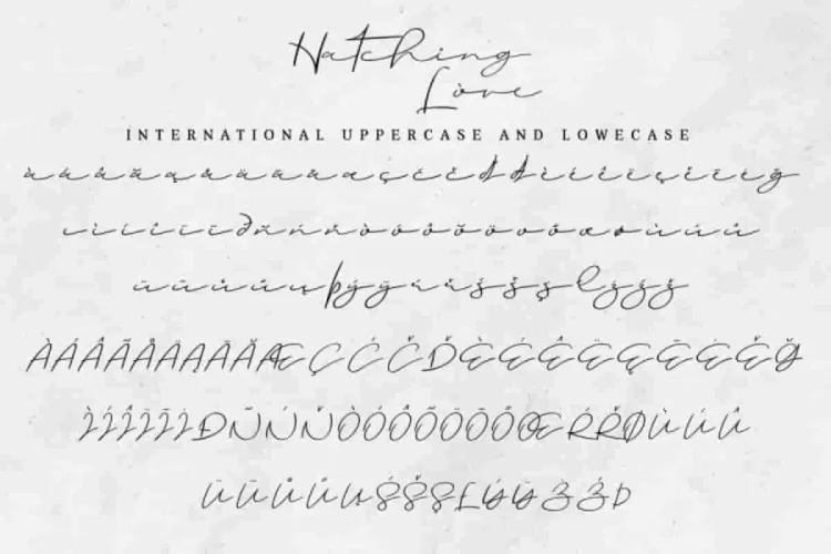 Hatching love Handwritting Font