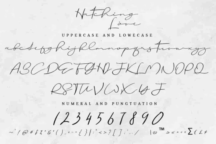 Hatching love Handwritting Font