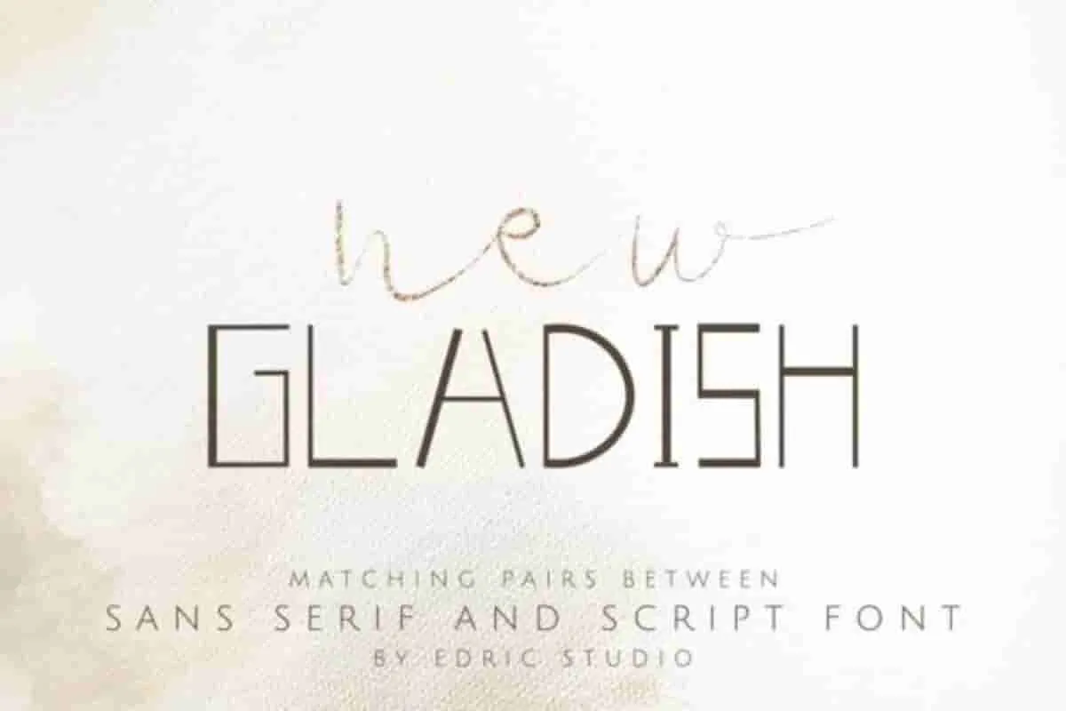 New GLADISH Fancy Display Font Duo