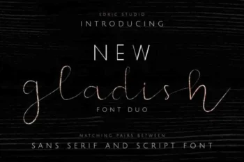 New GLADISH Fancy Display Font Duo