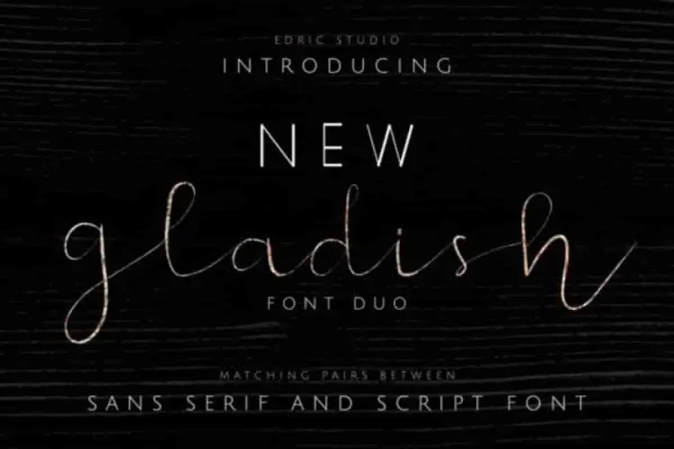 New GLADISH Fancy Display Font Duo