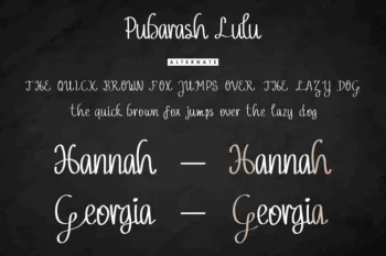Pubarash Lulu Handwritten Script Font