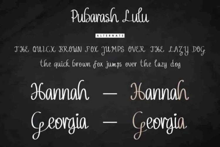 Pubarash Lulu Handwritten Script Font