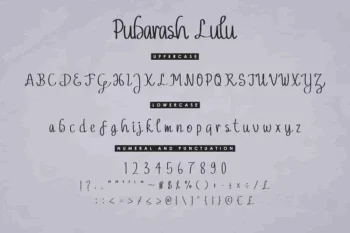 Pubarash Lulu Handwritten Script Font