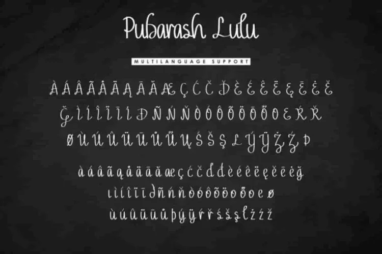 Pubarash Lulu Handwritten Script Font